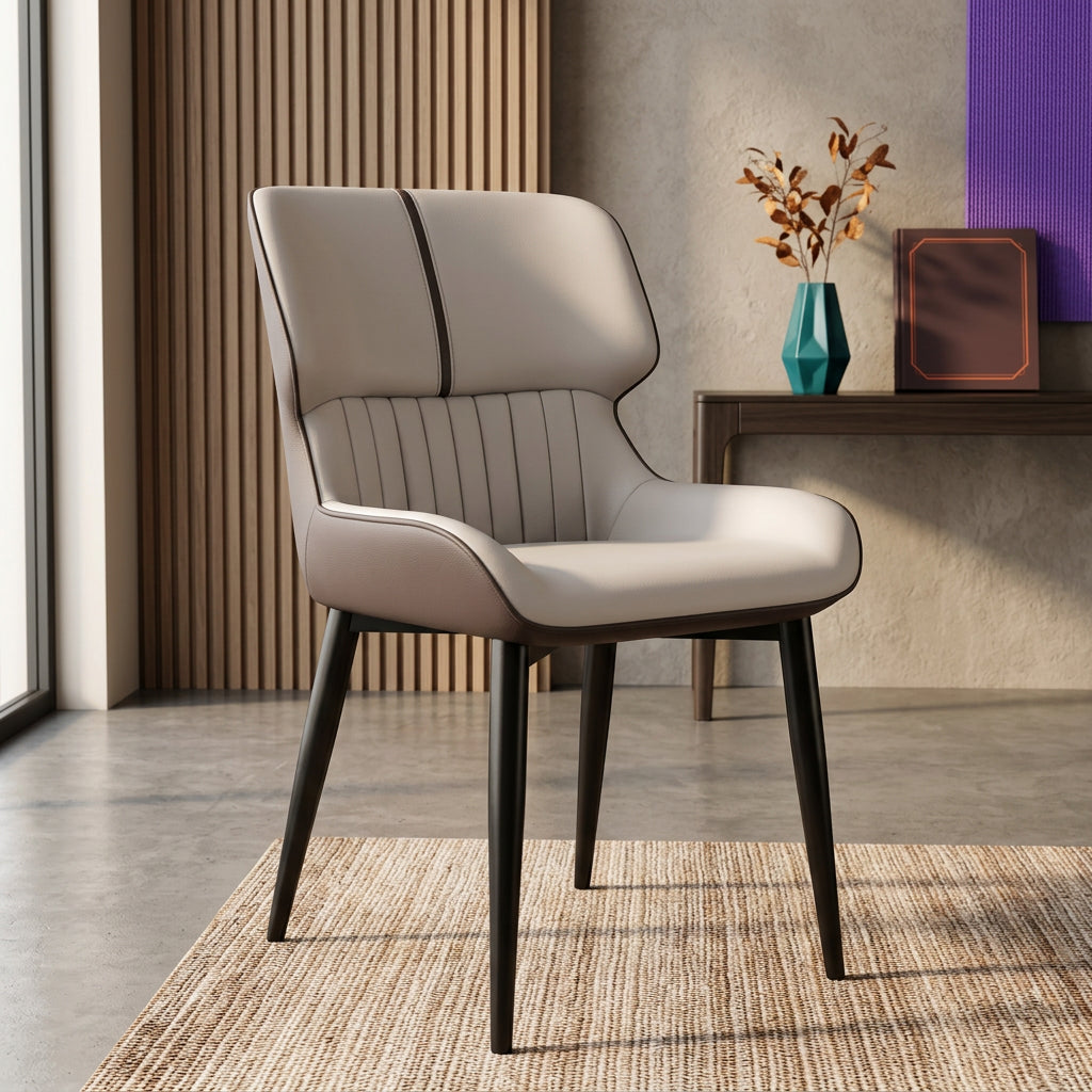 Silla De Comedor De Lujo En Cuero PU Acolchada Moderna